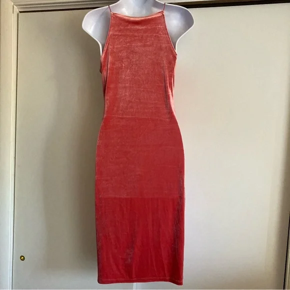 Forever 21 Rose Colored Velvet Bodycon Dress, NWT Sz M - Picture 8 of 11